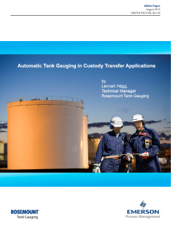 Automatic Tank Gauging in Custody Transfer Applications - White Paper