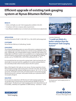 Efficient upgrade of existing tank gauging system at Nyn&auml;s Bitumen Refinery