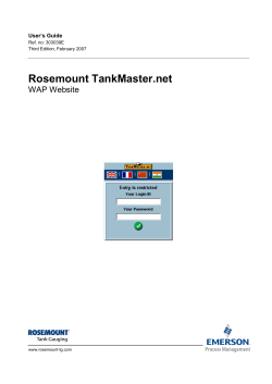 TankMaster Net WAP Web Site User&rsquo;s Guide