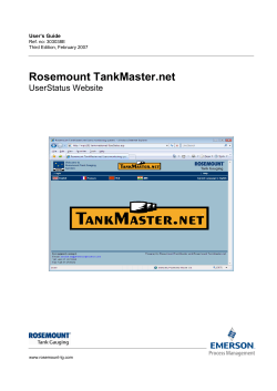 TankMaster Net Status Website User&rsquo;s Guide