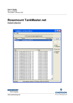 TankMaster Net DataCollector User&rsquo;s Guide