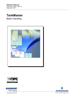 TankMaster Batch Handling User&rsquo;s Guide