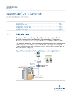 Rosemount 2410 Manual Supplement - Enraf Emulation Instruction