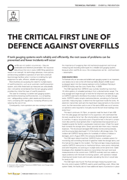 The critical first line of defence against overfill