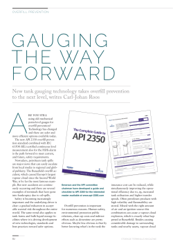 Storage Terminals Magazine - Overfill Prevention - Gauging the way forward