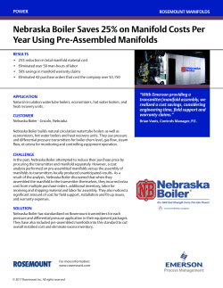 Proven Result: Nebraska Boiler Saves 25% on Manifold Costs