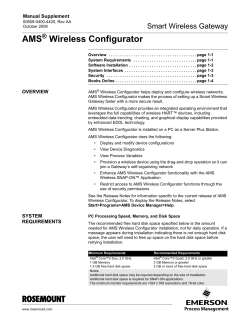 Manual Supplement AMS Wireless Configurator