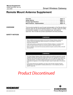 Manual Supplement Remote Mount Antenna