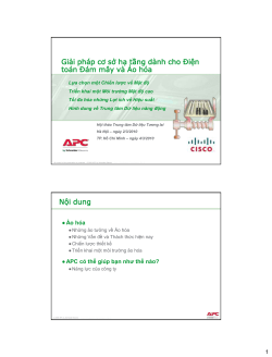 Infrastructure solution for Cloud & Virtualization
