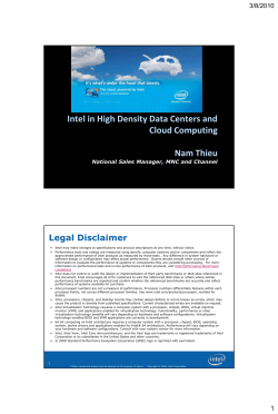 Intel in High Density Data Centers and Cloud Computing