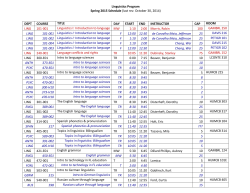 Spring 2015 (Schedule)