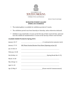 Student Gallery Schedule