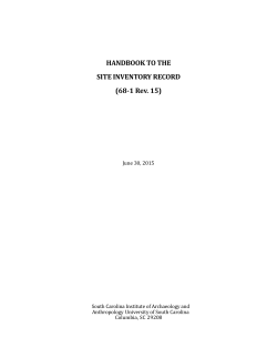 Handbook to the SC Site Form