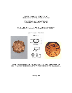 SCIAA Curation, Loan, and Access Policy
