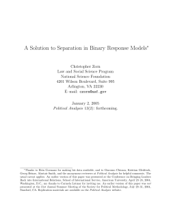 "A Solution to Separation in Binary Response Models."