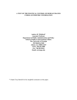 A Test of the Political Control of Bureaucracies Under Asymmetric&nbsp;Information