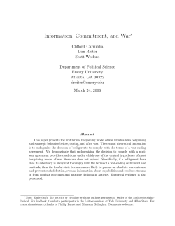 "Information, Commitment, and War"