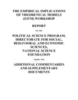 "The Empirical Implications of Theoretical Models (EITM) Workshop."