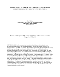 "From Conflict to Cooperation: The Voter's Dilemma and Executive-Legislative Relations in Latin America."