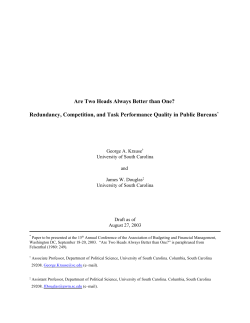 "Are Two Heads Always Better Than One? Redundancy, Competition, and Task Quality in Public Bureaus"
