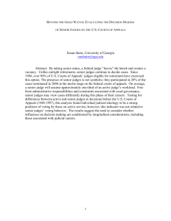 "Beyond the Gold Watch: Evaluating the Decision Making of Senior Judges on the U.S. Courts of Appeals"