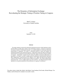 "The Dynamics of Information Exchange: Reevaluating the Strategic Timing of Position Taking in Congress"