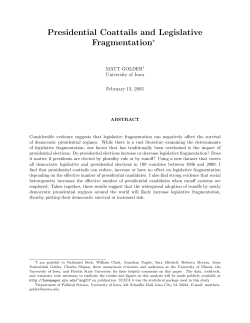 "Presidential Elections and Legislative Fragmentation"
