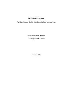 "The Pinochet Precedent: Pushing Human Rights Standards in International Law"