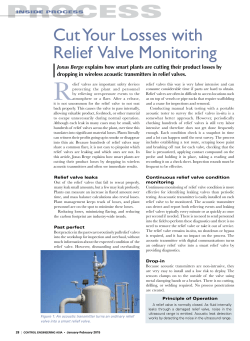 Cut your losses with relief valve monitoring