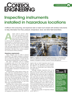 Inspecting instruments installed in hazardous locations