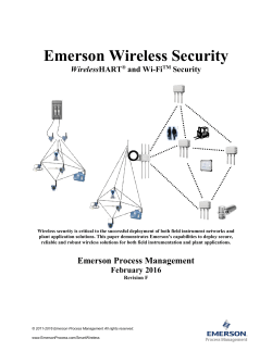 Emerson Wireless Security - Wireless HART and Wi-Fi