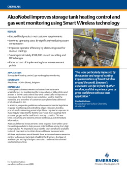 AkzoNobel improves storage tank heating control and gas vent monitoring using Smart Wireless technology