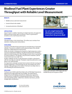 Proven Result: Biodiesel Fuel Plant Experiences Greater Throughput with Reliable Level Measurement