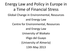 Energy Law and Policy in Europe in a Time of Financial Stress