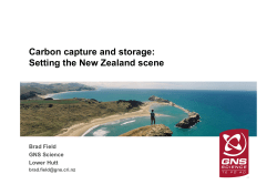 CCS possibilities in New Zealand. Leakage, pressure fronts and other unexpected events that require regulatory preparedness