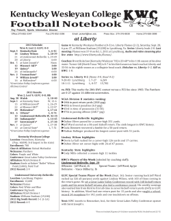 Kentucky Wesleyan Game Notes