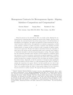 Homogenous Contracts for Heterogeneous Agents: Aligning Salesforce Composition and Compensation