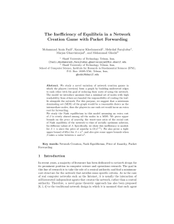 The Inefficiency of Equilibria in a Network Creation Game with Packet Forwarding