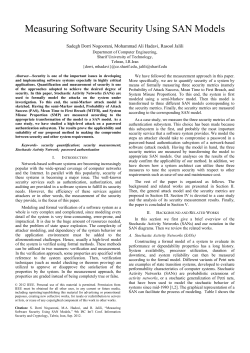 Measuring Software Security Using SAN Models