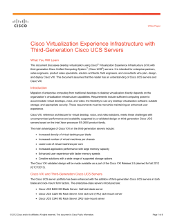 Cisco Virtualization Experience Infrastructure with Third-Generation Cisco UCS Servers