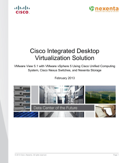 NexentaStor on Cisco UCS C-Series Rack Mount Servers: Storage Platform for Desktop Virtualization
