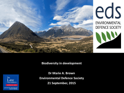 Dr Marie Brown "Biodiversity in development"