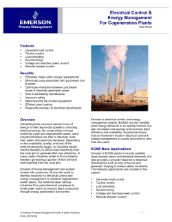 Electrical Control Energy Management for Cogeneration