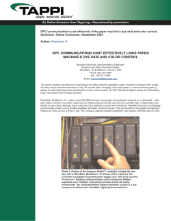 OPC Communications Cost Effectively Links Paper Machine&rsquo;s Dye Skid and Color Control