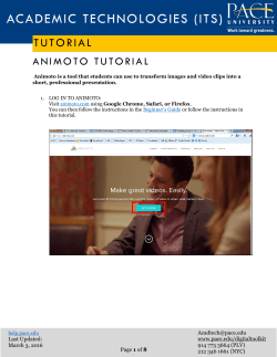 Animoto Tutorial