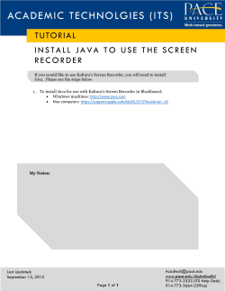 Install Java to use the Screen Recorder
