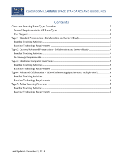 Classroom Learning Space Standards and Guidelines