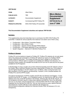 Commissioning MVD Profibus PA Documentation Supplement