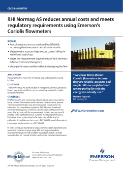 RHI Normag AS Reduces Annual Costs and Meets Regulatory Requirements using Emersons Coriolis Flowmeters