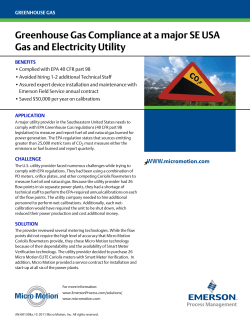 Greenhouse Gas Compliance at a major SE USA Gas and Electricity Utility